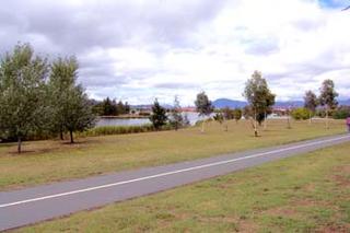 Cycle path and lake