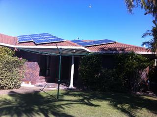 Front of house showing panels