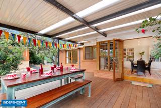 Covered Entertaining deck 