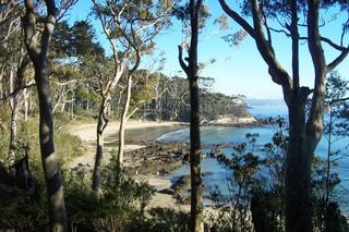 View over Circuit Beach from cliff close by