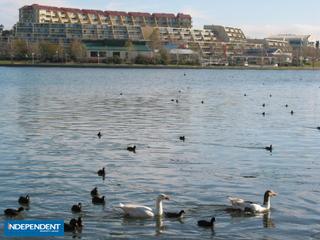 Belconnen from the other side of the Lake (2012-08-08)