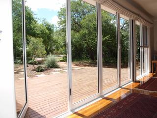 View from living area out to deck and front garden (2012-01-11)