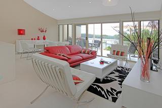 Living area overlooking ocean to south