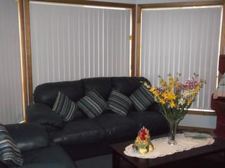 Lounge room with bay view window